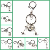 new hot keychain mini dumbbell discus barbell keychain charm fitness charm keychain fashion designer gift coach souvenir friend