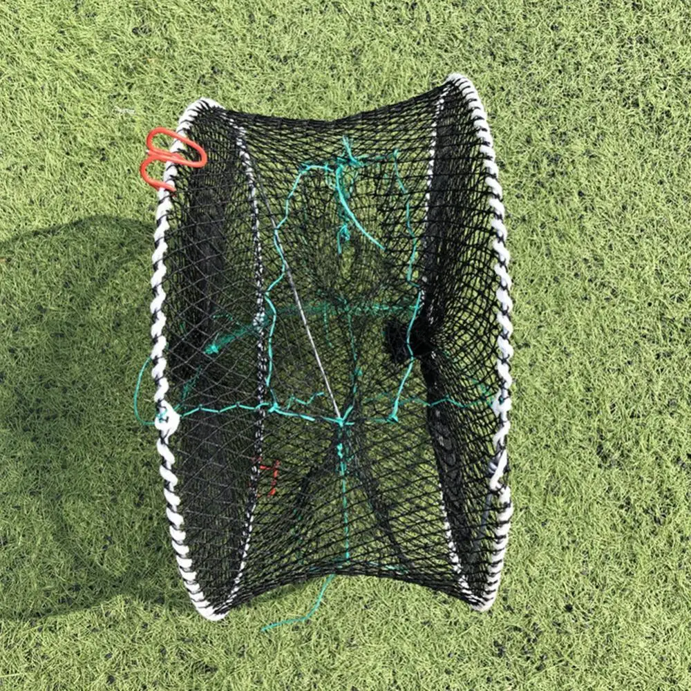 

Foldable spring three-hole crab cage round crab crayfish fishing net cage shrimp and shrimp cage crucian fish net bait trap