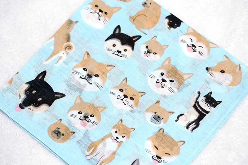 Dogs Pattern 48 см X 48 см милые женские носовые платки Детские квадратные мягкие хлопчатобумажные носовые платки кошка собака узор платок с принтом подарки для влюбленных - Цвет: Dogs Pattern