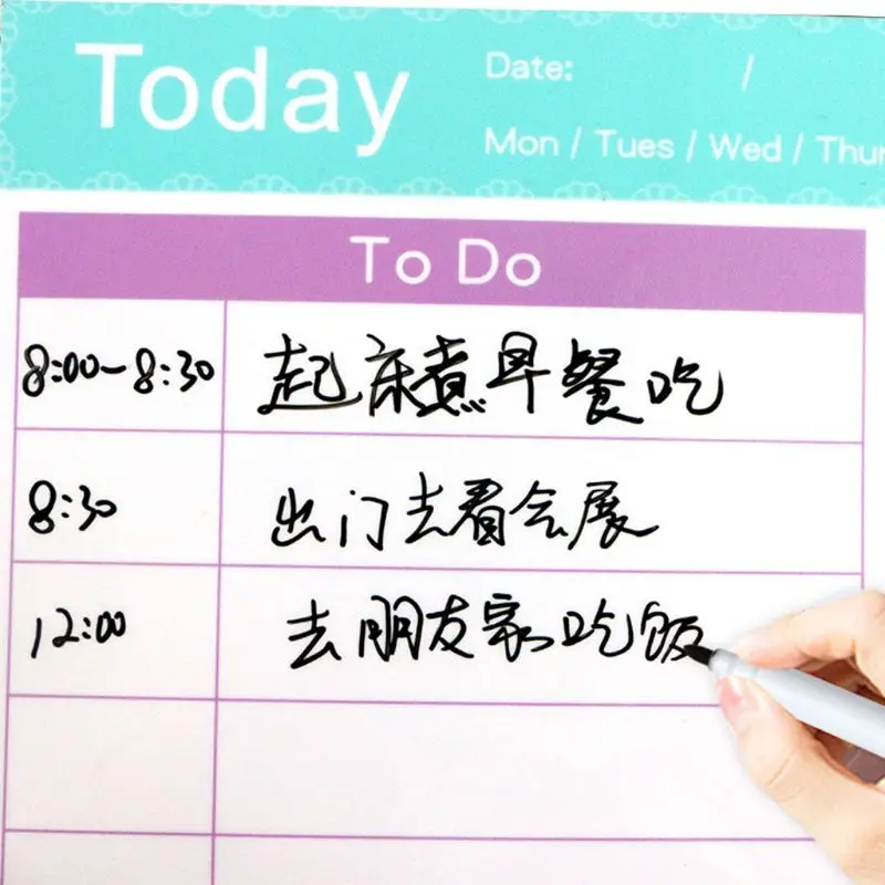 

Daily Planner Magnetic Whiteboard Fridge Magnets Marker Eraser Record Message