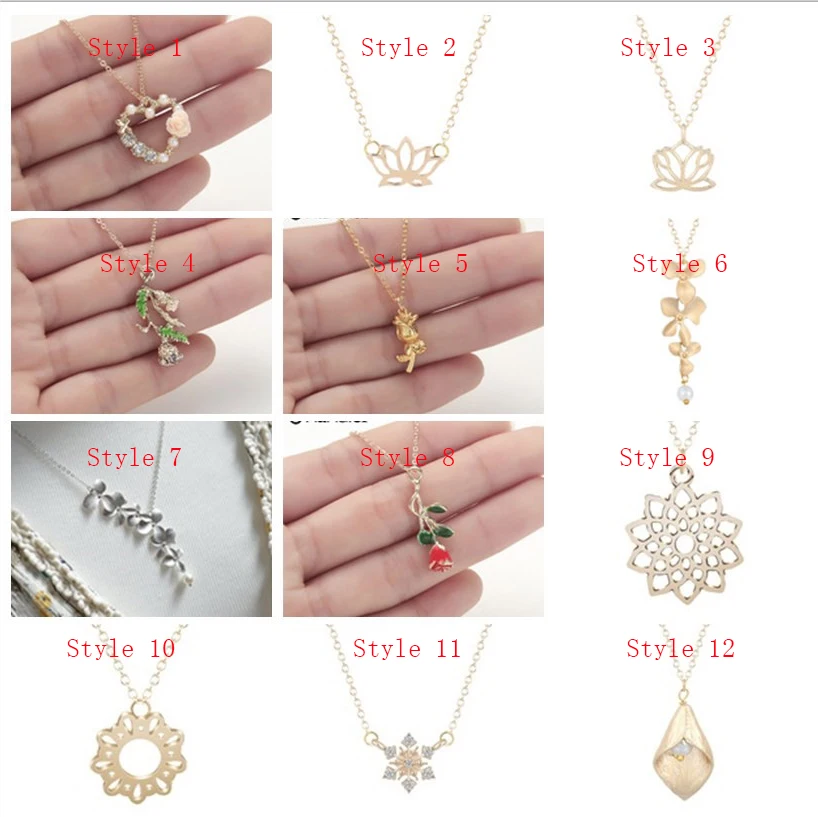 Чандлер цветок ожерелье Орхидея Лилия Роза Флора кулон Лотос Яго мусульманский