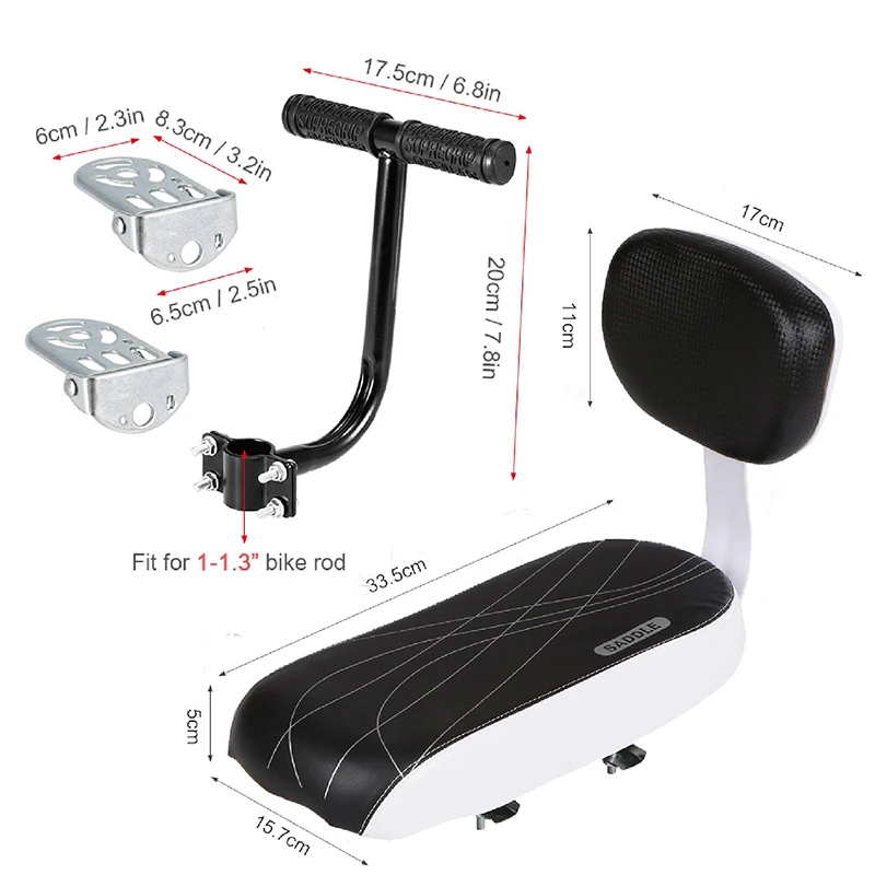 3PCS White Saddle 3 шт./компл. велосипед седло ребенка на заднем сиденье для велосипеда защитное заднее сиденье с ручкой подлокотник подставка для ног, педаль велосипеда младенца заднем сиденье Седло - Цвет: 3PCS White Saddle