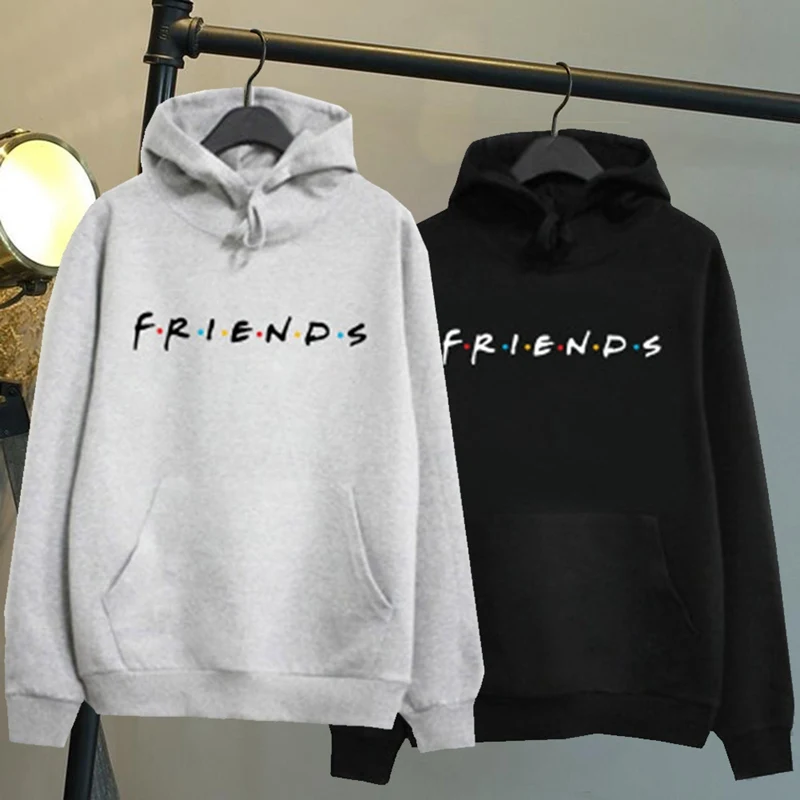 

Harajuku Hooded Jackets Women Friends Sweatshirt Pullover Cool Letters Elegant Ladies Sport Sweatshirt Casual Hoodie
