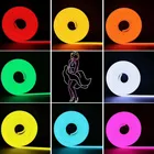 12 В светодиодная неоновая полоса световая вывеска веревка гибкая лента мягкая силиконовая трубка Водонепроницаемая 2835 SMD белый желтый красный зеленый синий розовый