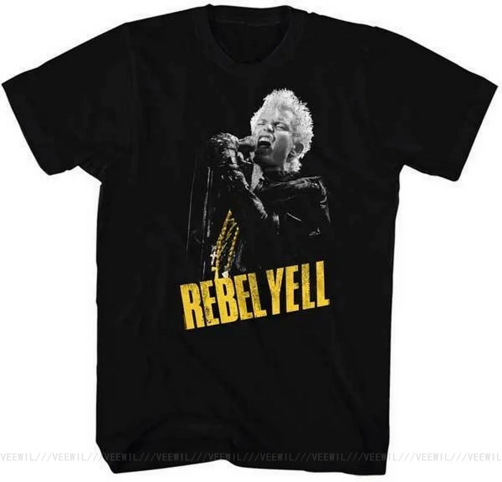 Билли идол на микрофоне Rebel Yell взрослая Футболка Punk Rock Music Летние Стильные топы