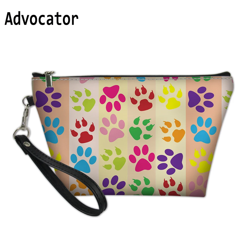 

ADVOCATOR Cute Dog Paw Pattern PU Women Makeup Pouch Cosmetic Case Travel Organizer Toiletry Bag Kosmetyczka Cosmetiquero Mujer