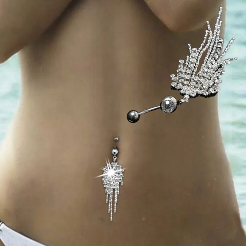 

Navel belly piercing Nombril Sexy Zircon crystal belly button rings ring Surgical steel body jewelry for women jewellery