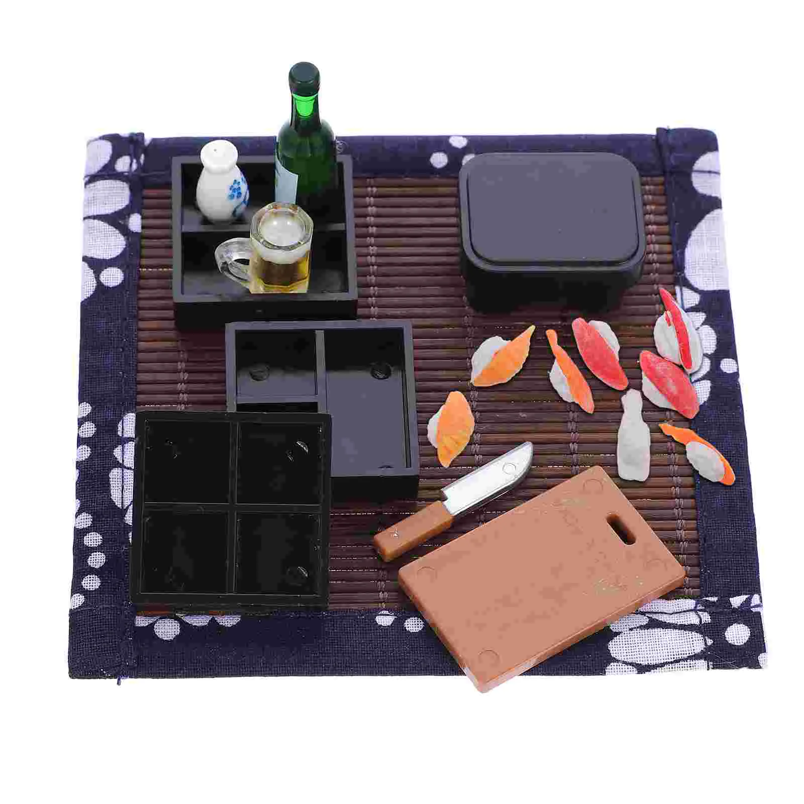 

10pcs 1:12/1:6 Scale Mini Sushi Plate Parts Mini House Food and Play Ornament