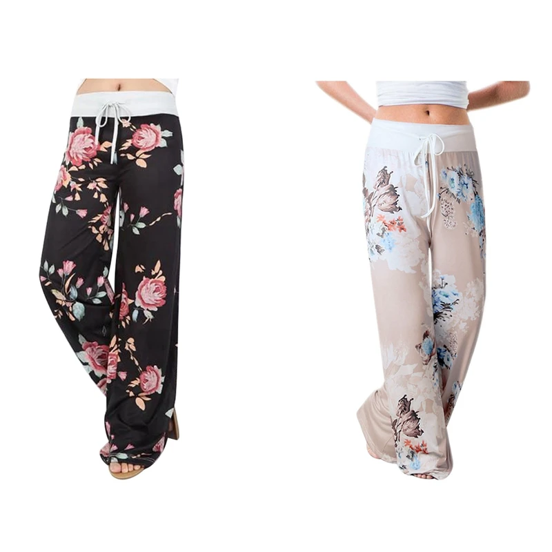 

2X Women's Joggers Pants Sports Yoga Pants Trousers Wide Leg Pant High Waist Sweatpants Size M Black/Khaki
