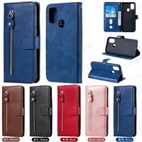luxury leather wallet phone case for samsung galaxy m02 m3 prime m10 m11 m12 m21 m22 m31 s m32 m42 m52 m60s m80s zipper cover