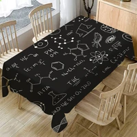 wedding canteen dust proof table cloth black math formula graphics printing tablecloth cotton linen rectangle coffee table cover