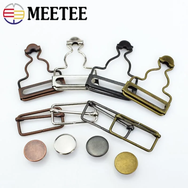 Meetee 4 комплекта 25-50 мм нагрудник брюки нагрудник на кнопке Платье Металлическая Тыква Пряжка DIY джинсовые подтяжки отрегулировать пуговицы ручного шитья MaterialE6-1