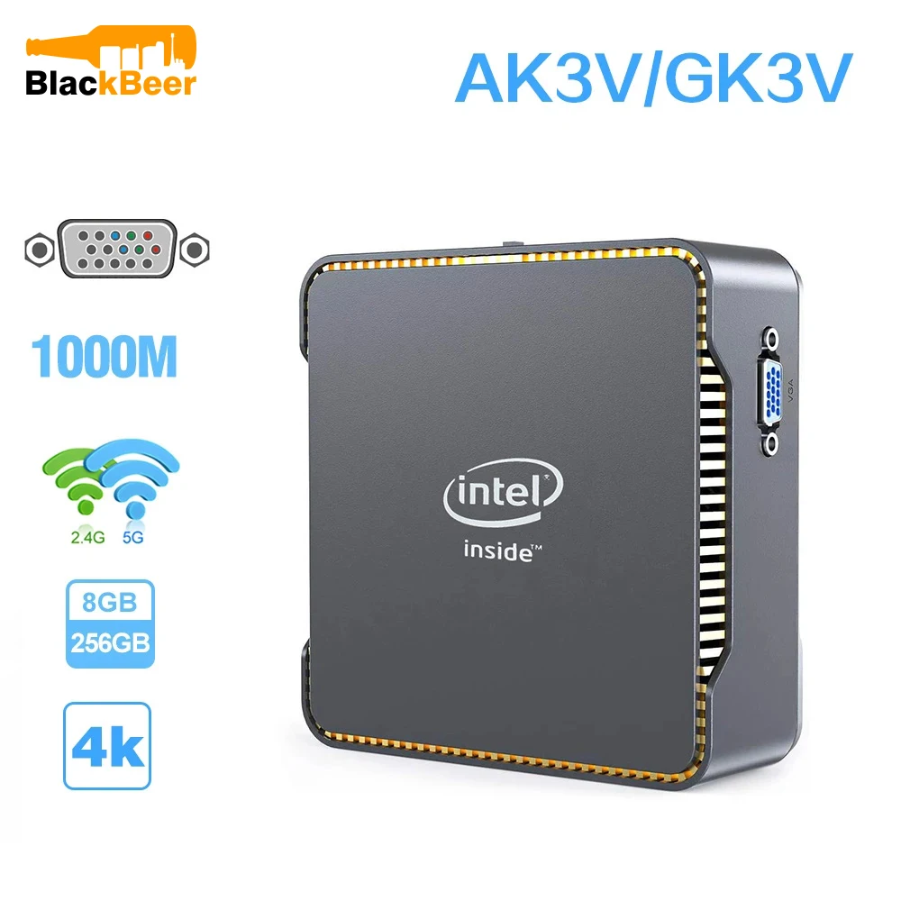 

UNIWA AK3V мини ПК Intel Celeron J3455 четырехъядерный DDR3 4 Гб 64 Гб Windows 10 Мини рабочий стол для офиса с VGA портом 1000 м LAN BT4.2