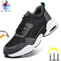 fashion safety shoes men steel toe cap anti puncture work boots indestructible anti smashing breathable comfortable sneakers