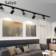 Saiyo LED 트랙 라이트 COB 전체 세트, 알루미늄 레일 트랙 조명 기구, 의류 가게 거실 가정용