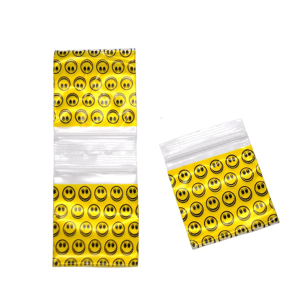 Желтый смайлик пластиковый герметичный мешок 100 палочек 46*44 мм большая упаковка