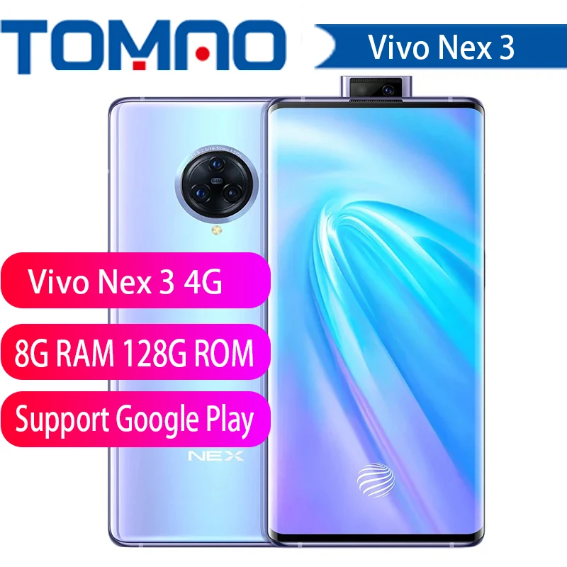 Оригинальный Vivo Nex 3 4G LTE мобильный телефон Snapdragon 855 Plus Android 9 0 6 89 &quotSuper Amoled 8 Гб RAM 128