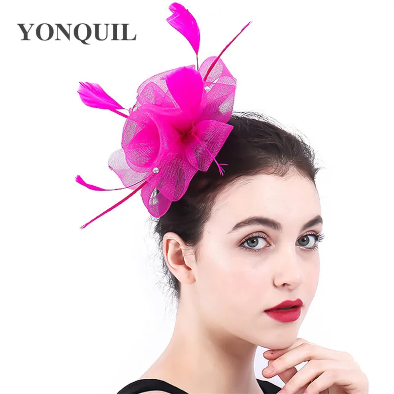 Модная Вуалетка из тюля женская шляпа с цветами аксессуары для волос ручной