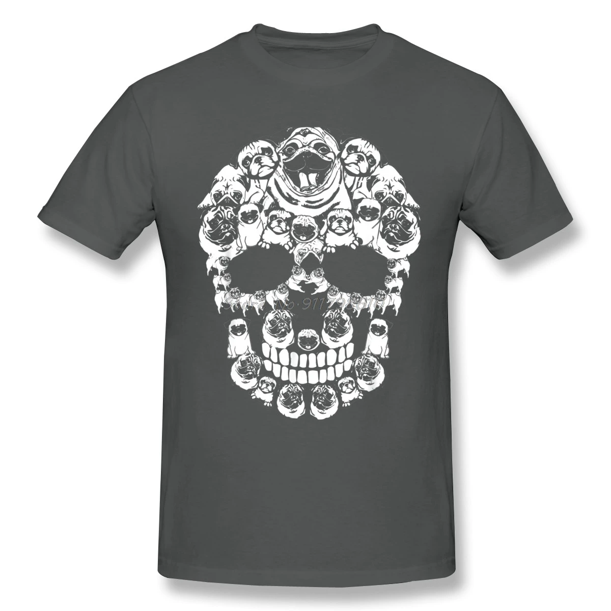 Футболка с забавным Мопсом черепом собакой крутой подарок на Хэллоуин хлопковая