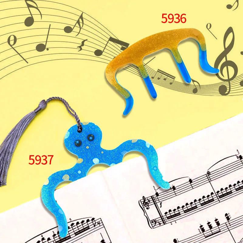 Octopus Book Clip Crystal Epoxy Resin Mold Music Score Bookmark Hand Silicone | Украшения и аксессуары