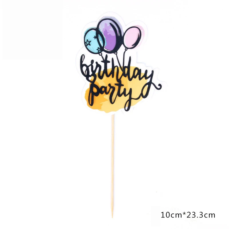 Новый красочный ручной росписью любовь Топпер для торта в форме сердца с днем