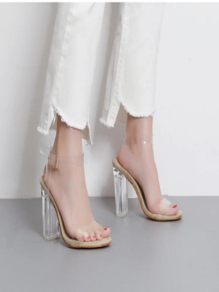 Новинка 2021 сандалии желеобразного вида Леопард с кристаллами и открытым носком