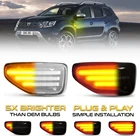 2x светодиодные динамические Боковые указатели поворота для Dacia Sandero 2 Logan 2 Duster 2 Renault Stepway, янтарный индикатор, ретрансляторные лампы