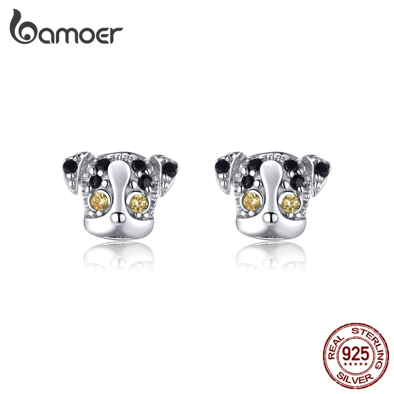 Женские серьги гвоздики с большими глазами bamoer животными из натуральной кожи