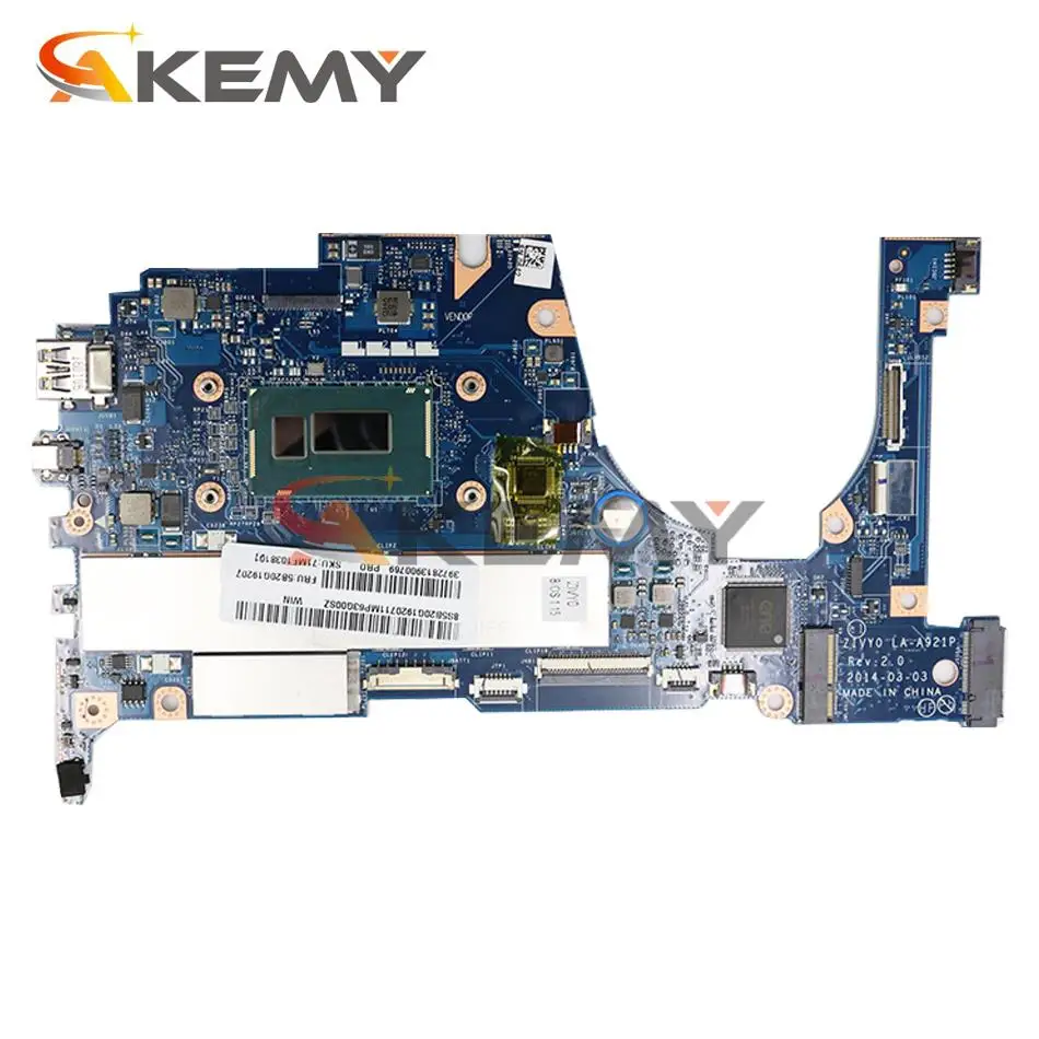 for lenovo yoga 2 13 laptop motherboard zivy0 la a921p with i5 cpu 8gb ram 5b20g19207 5b20g55972 100 fully tested free global shipping