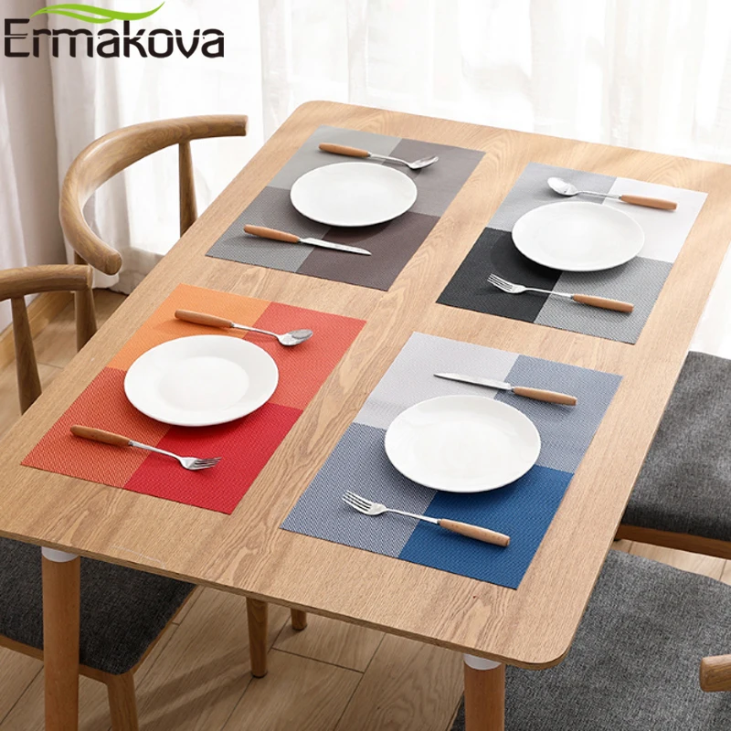 ERMAKOVA Placemats Table Mats Non-Slip Washable Place Mat Heat Resistant Tablemat Dining Disc Bowl Pad Coaster | Дом и сад