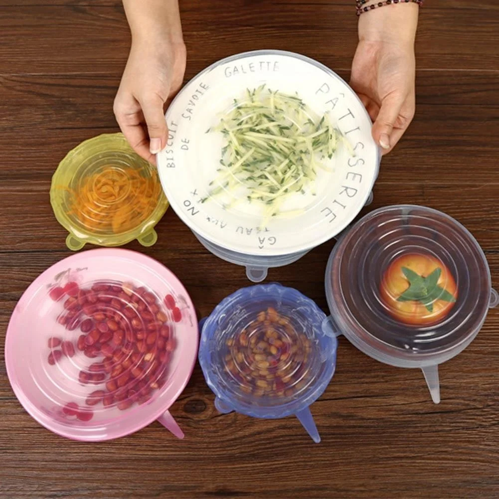 6 шт./компл. многоразовая силиконовая обертка для сохранения свежести продуктов