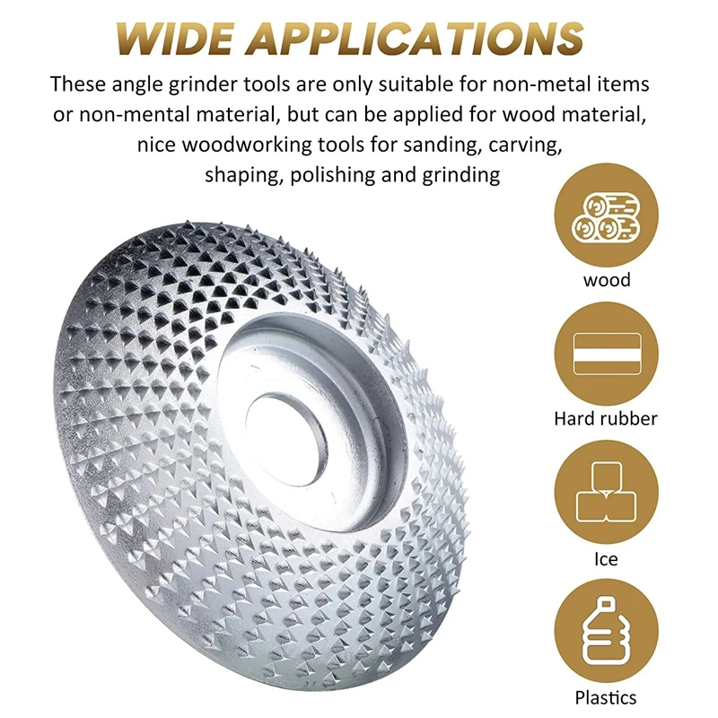 

BESTAngle Grinder Disc Wood Tungsten Carbide Grinding Wheel Carving Abrasive Disc 5 Inch Hook and Loop Backing Pad
