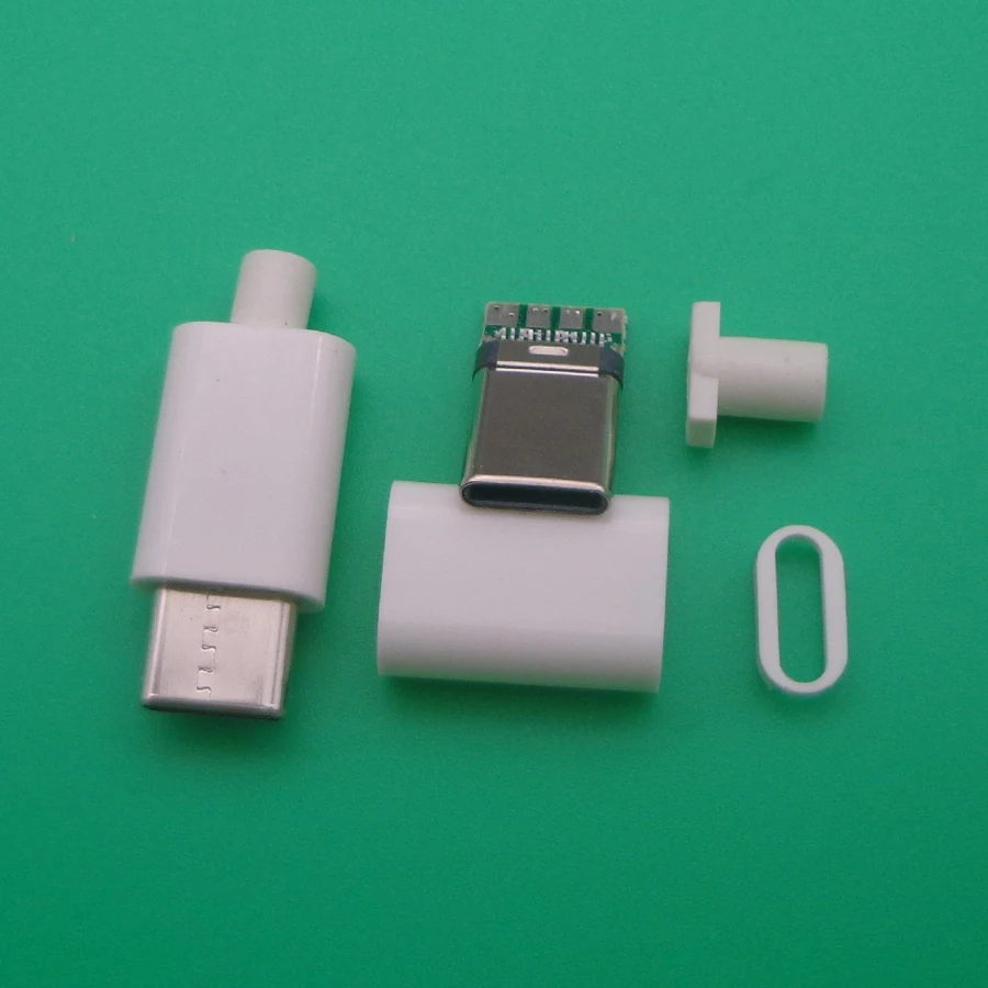 2 шт. DIY USB 3 1 Type C 0 штекер типа папа сварочный тип разъем 4 в PCB черный белый |