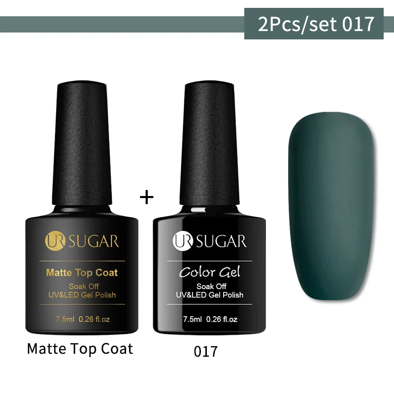 Set 17 Ur Sugar 7,5 мл матовый Гель-лак цветной УФ-гель для ногтей матовое верхнее покрытие замачиваемый УФ светодиодный Гель-лак для ногтей Гель-лак гибридный - Цвет: Set 17
