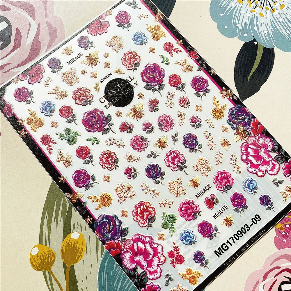 Искусственный цветок красная роза 3D наклейка для ногтей украшение инструмент -