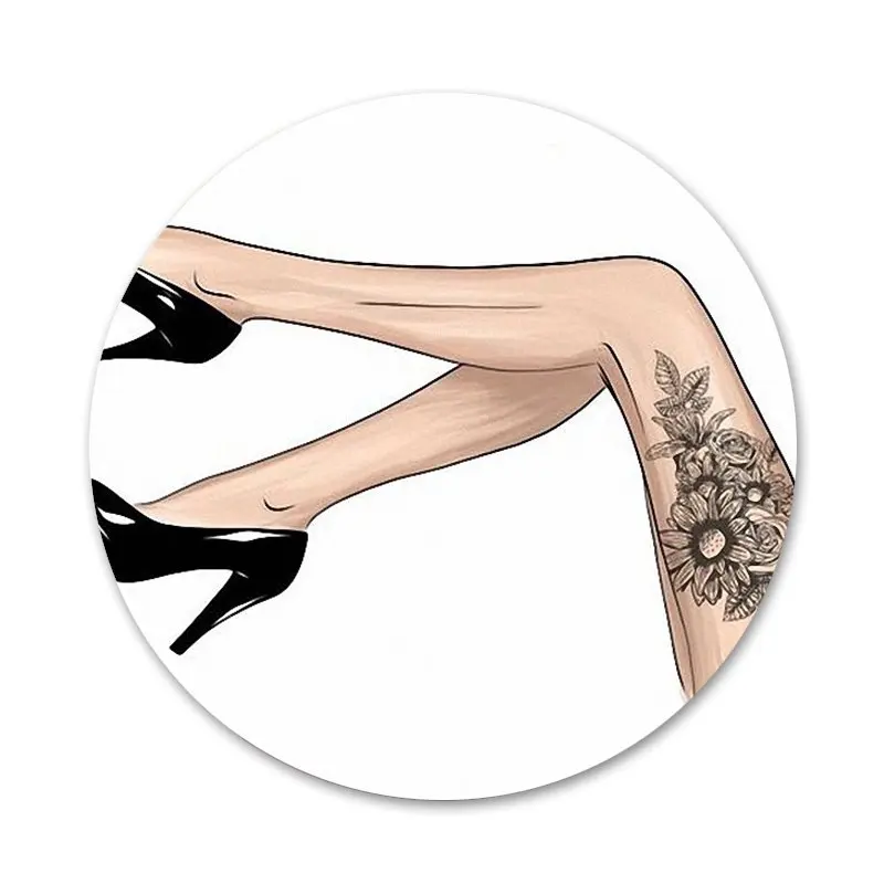 

Fashion High heels Girl Flower Badge Brooch Pin Accessories For Clothes Backpack Decoration gift