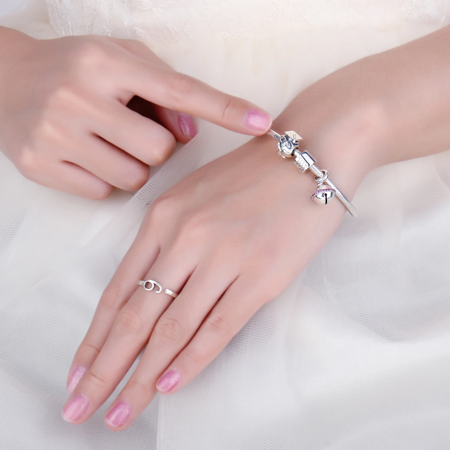 JewelryPalace 925 пробы Серебряный мудрый Сова носить очки бусины Шарм Мода DIY бисера Шарм для женщин браслеты