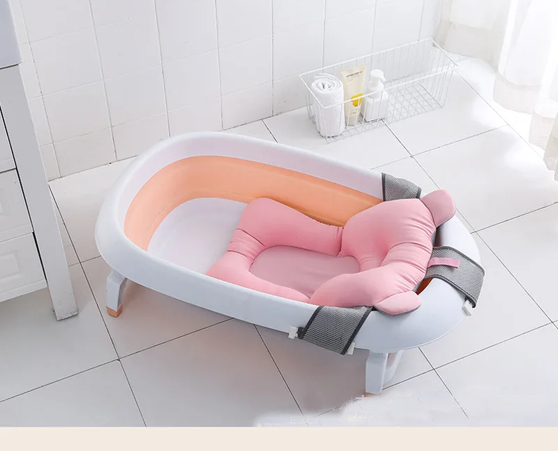 Мультфильм Draagbare Baby Douche Bad Pad Противоскользящий плохой коврик Pasgeboren Veiligheid Bad Ondersteuning Kussen Opvouwbaar мягкий Kussen