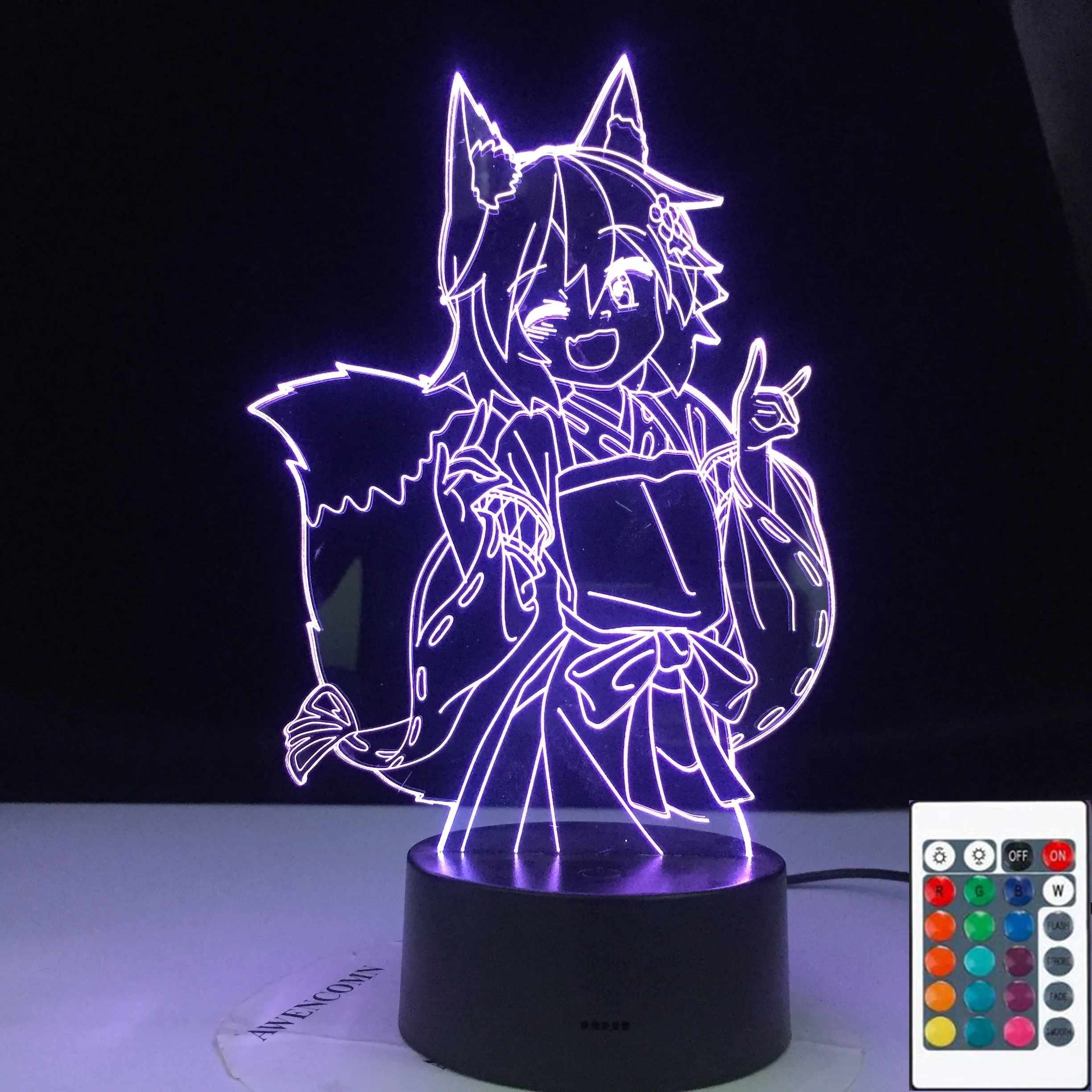 3d лампа 3D4885 полезная лиса Сенко San Ночной светильник с изменением цвета ночник USB