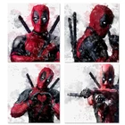 Дедпул акварельная картина на холсте Marvel Dealpool настенное украшение для гостиной домашний декор