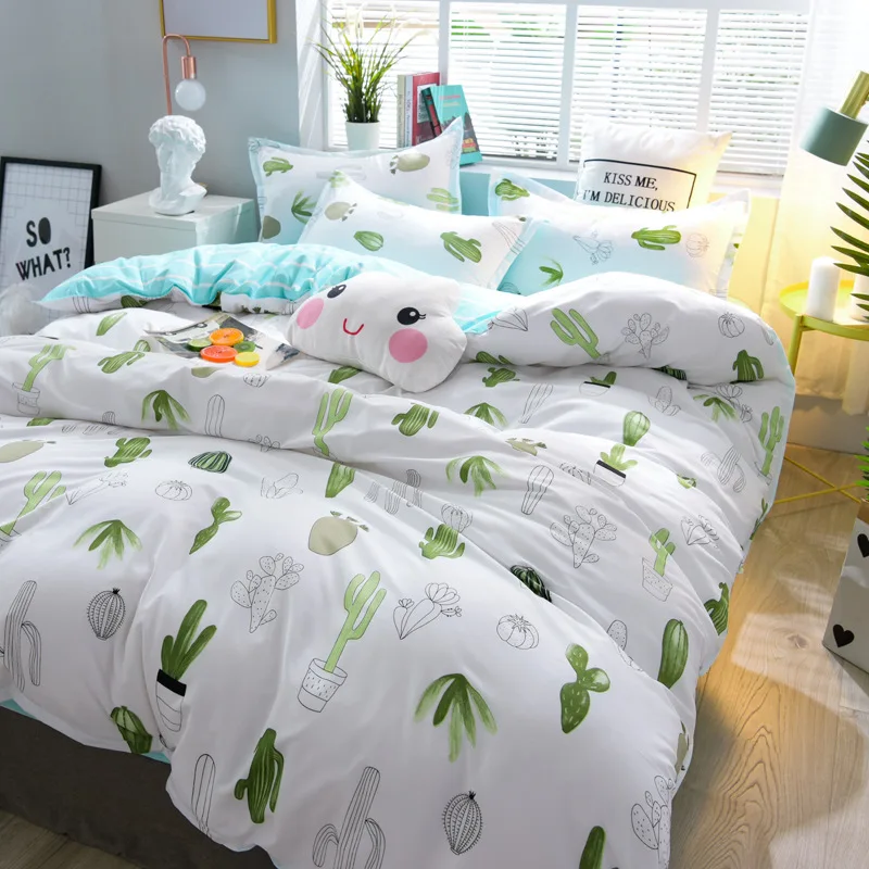 Одежда с принтами кактусов милый дизайн комплект из 3 предметов Постельное белье