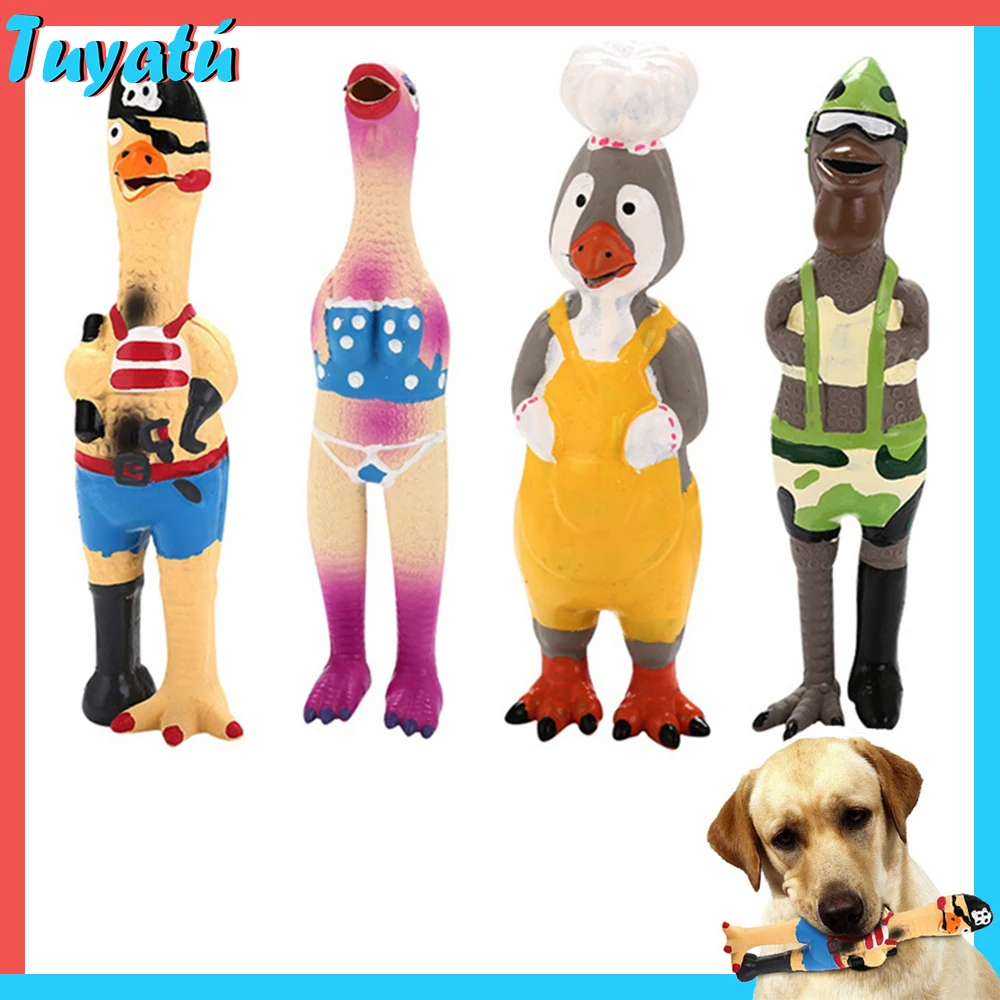 

Dog Squeaky Toy for Small Large Dogs Toys for Aggressive Chewer Rubber Pirate Chicken Funny Dogs Squeaker Toys Pet Dog Products
