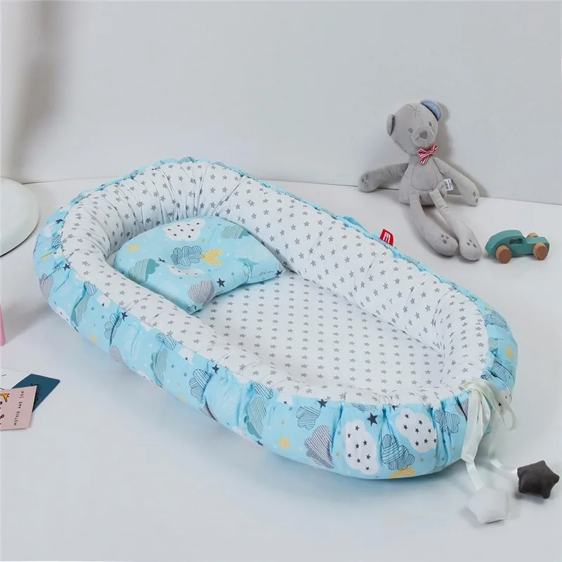 

New Folding Detachable Portable Full Surround Pillow Travel Crib Newborns Cots Sleep Nest Infant Cradle