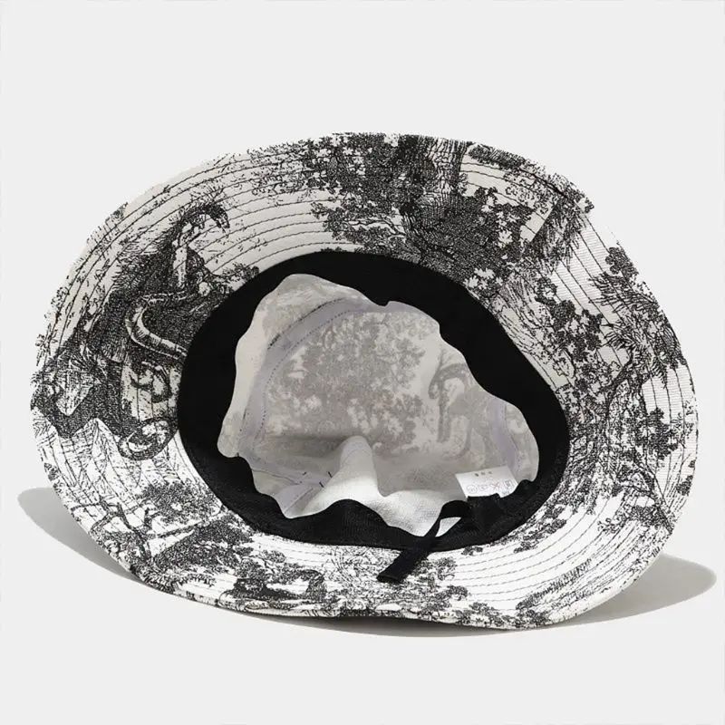 Панама с китайским чернильным рисунком унисекс винтажная шляпа принтом Tie-Dye для