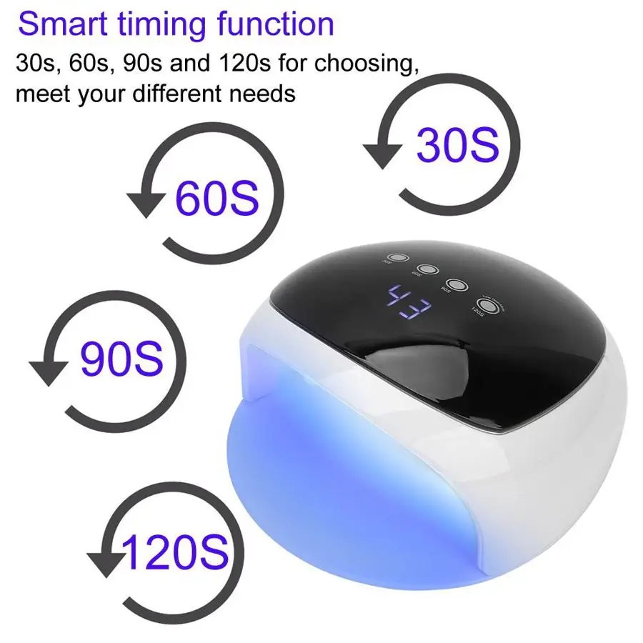 48 Вт Интеллектуальный светодиодный УФ гель для ногтей сушилка лампа