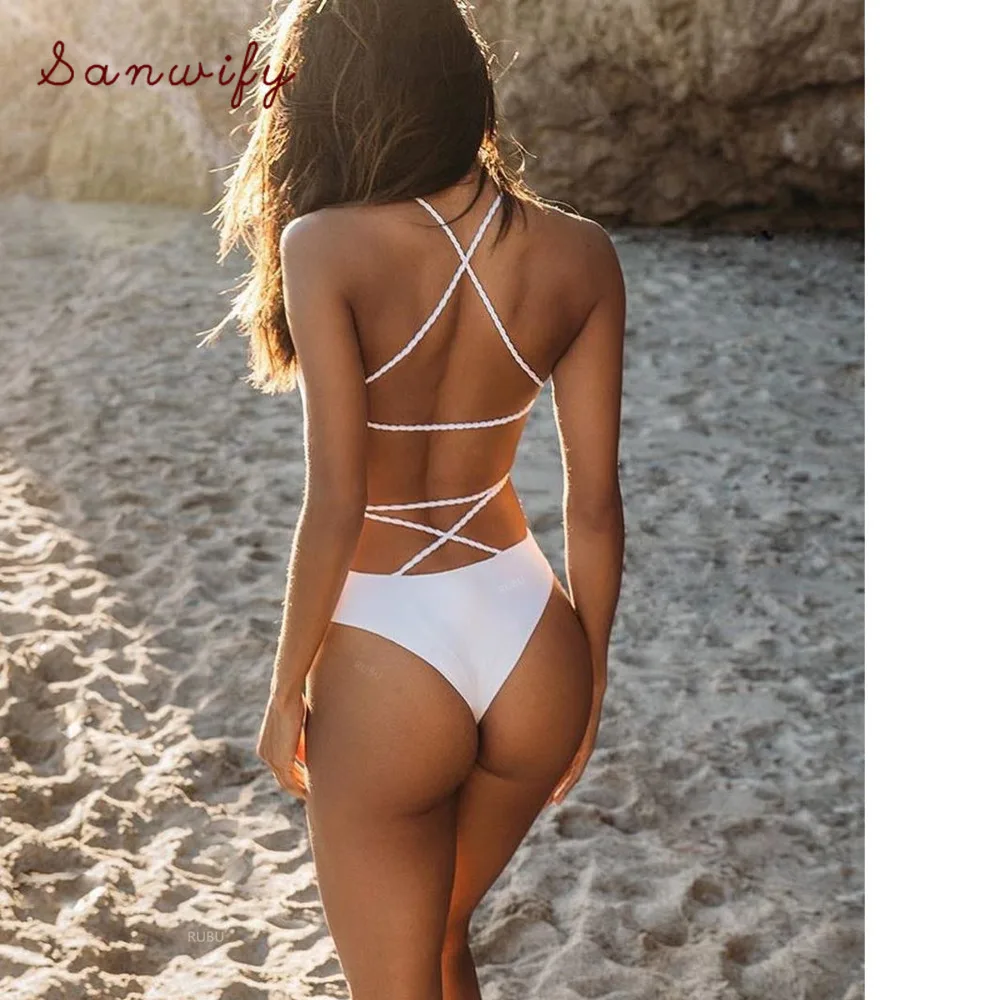 

Сексуальный купальник для девочек 2020, Женский Белый бикини с высокой талией, пляжная одежда