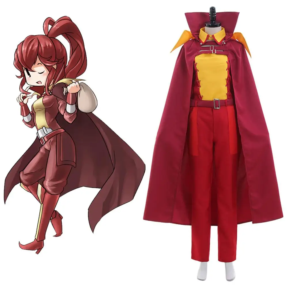 Игровая эмблема огня Пробуждение костюм Анны для косплея Взрослый красный плащ