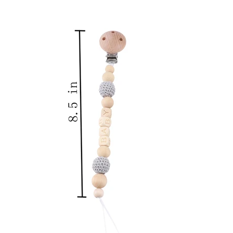 Black Pacifier clip Детские игрушки Силиконовые бусы Прорезыватели деревянные кольца браслет ручной работы соска, зажимы для цепи Прорезыватели зубов колокольчики для детской коляски Товары для малышей - Цвет: Black Pacifier clip