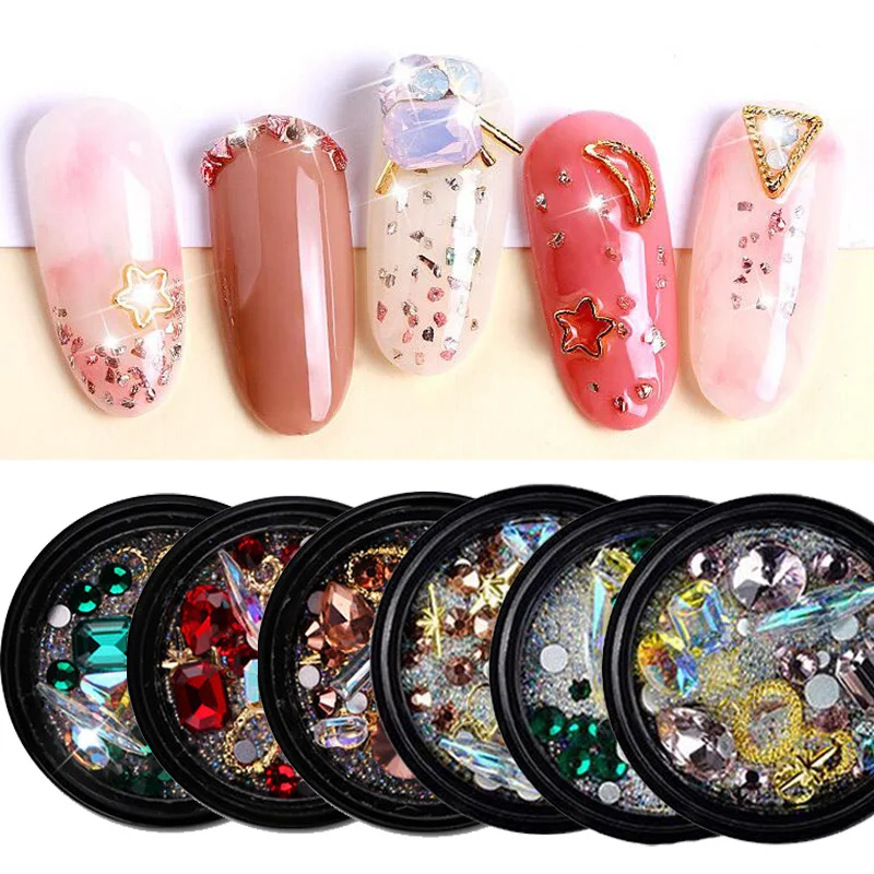 3D Стразы для ногтей разных цветов хрустальный камень украшение металлические