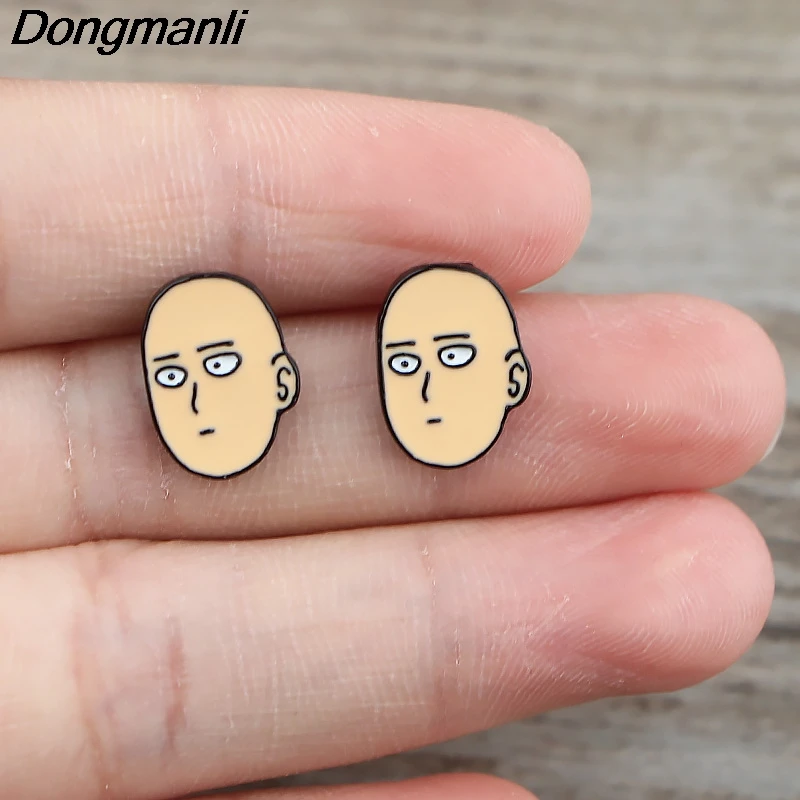 

K953 Cartoon Anime PUNCH-MAN Stud Earrings For Womens Stainless Steel Pierce Korea Earrings Kids Gifts for Girls